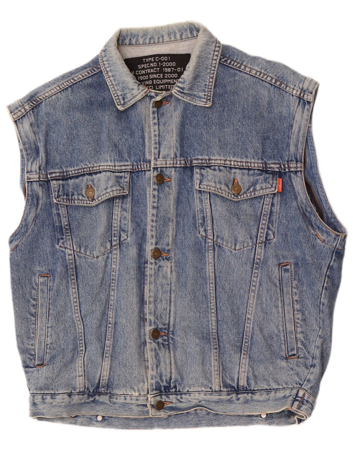 Casucci Herren Jeansweste UK 40 Large Blau