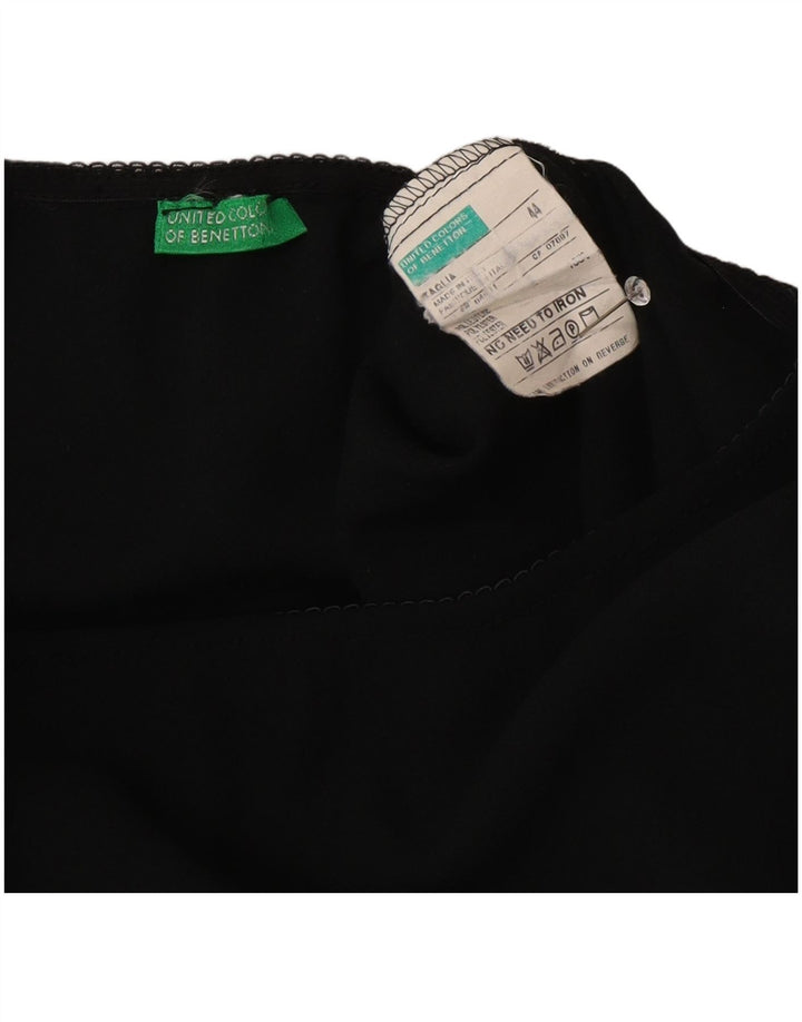 Benetton Damen Maxirock mit hoher Taille IT 44 Medium W26 Schwarz Polyester