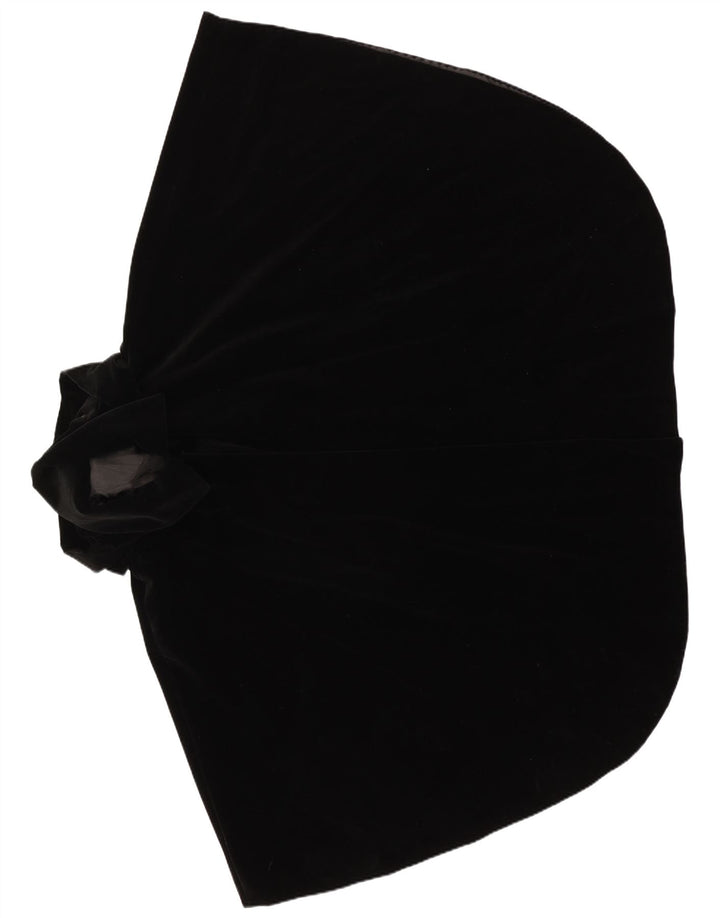 Vintage Damen Poncho-Mantel mit offener Kapuze, Einheitsgröße, Schwarz