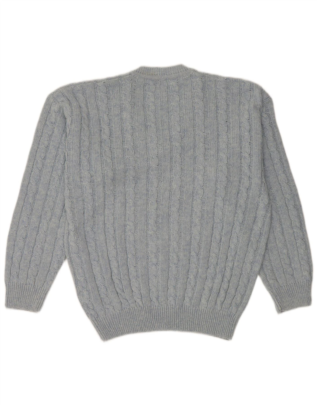 Nanuk Herren-Pullover mit V-Ausschnitt aus mittelblauer Baumwolle