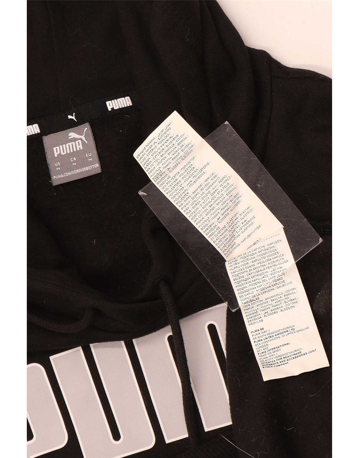 Puma Damen Graphic Hoodie Pullover UK 14 Medium Schwarz