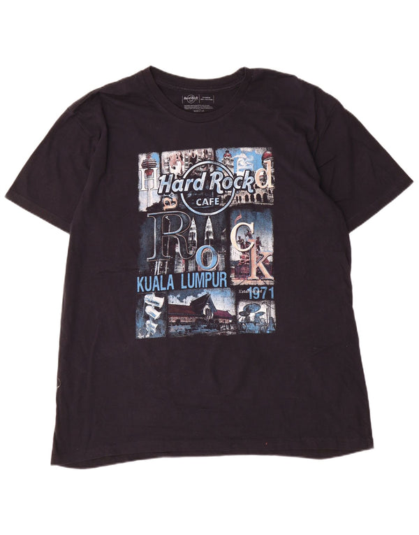 Hard Rock Cafe Herren Kuala Lumpur Grafik T-Shirt Top XL Schwarz Baumwolle