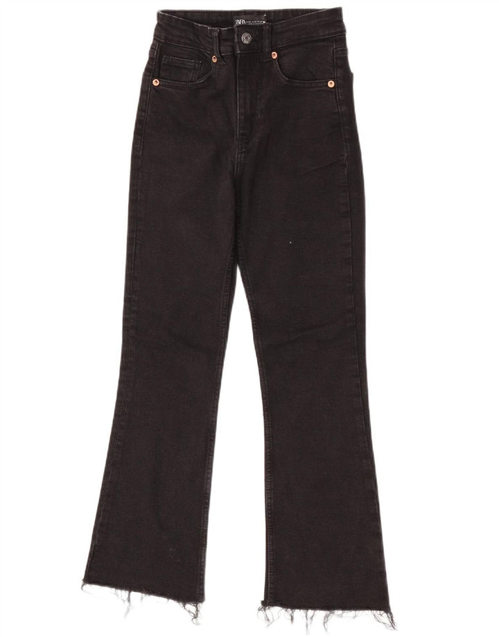 Zara Damen Bootcut Jeans EU 34 2XS W24 L25 Schwarz