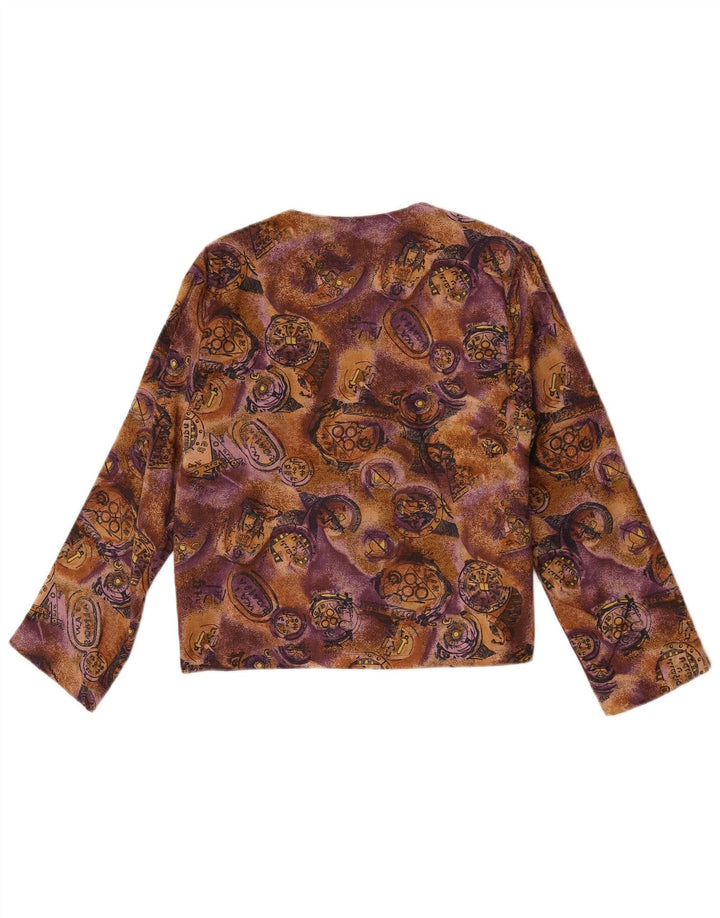 Vintage Damen Cardigan Top UK 10 Kleine mehrfarbige Viskose