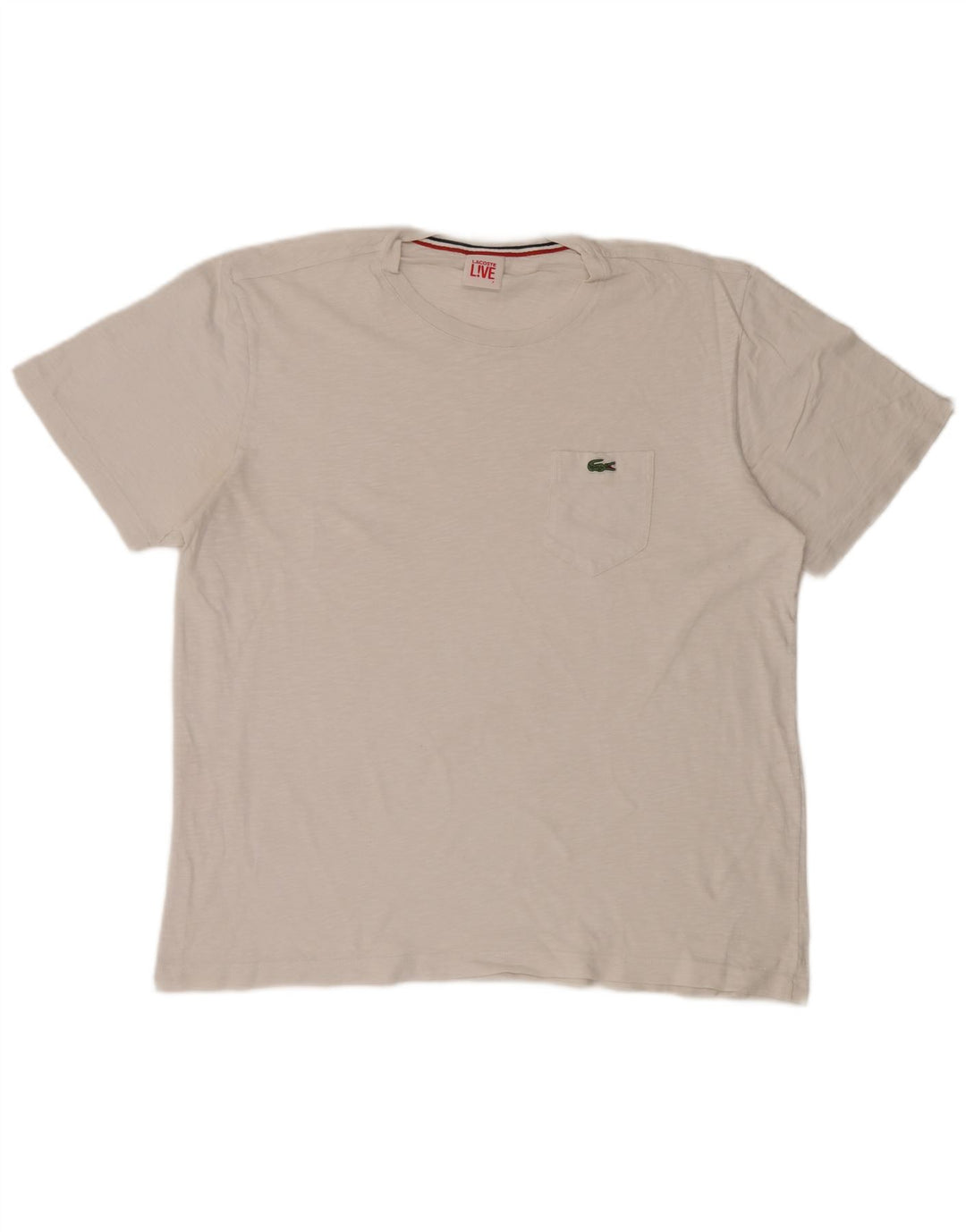 Lacoste Herren T-Shirt Top Größe 7 2XL weiß gefleckte Baumwolle