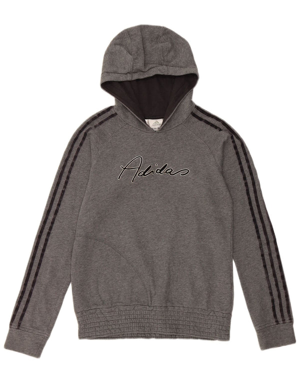 Adidas Mädchen Graphic Hoodie Pullover 15–16 Jahre graue Baumwolle