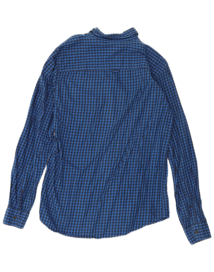 Jack & Jones Herrenhemd, klein, blau, Gingham-Baumwolle