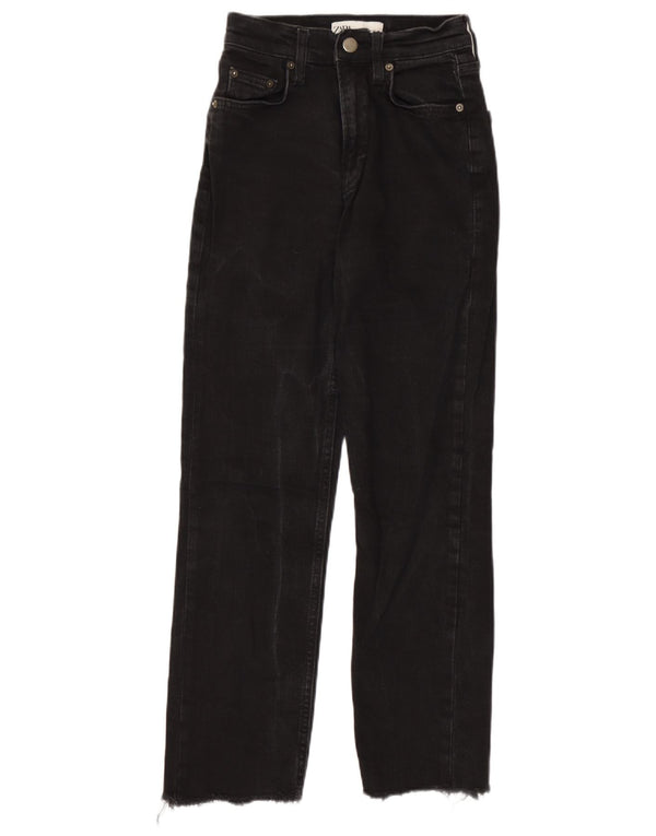 Zara Damen Straight Jeans EU 34 2XS W24 L26 Schwarz