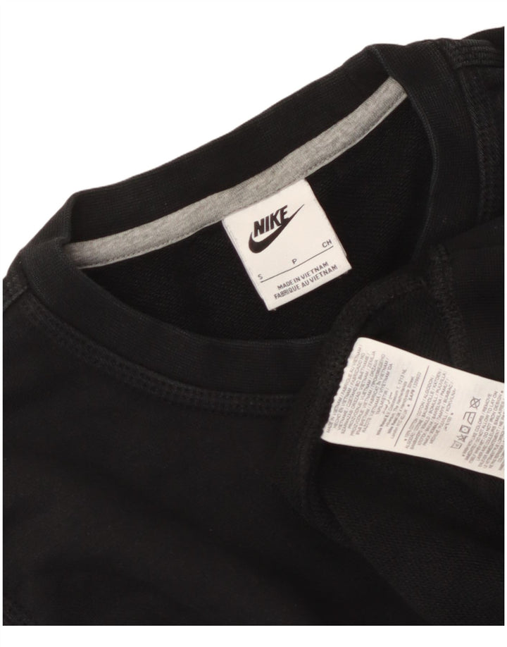 Nike Damen Sweatshirt Pullover UK 10 Small Schwarz Baumwolle