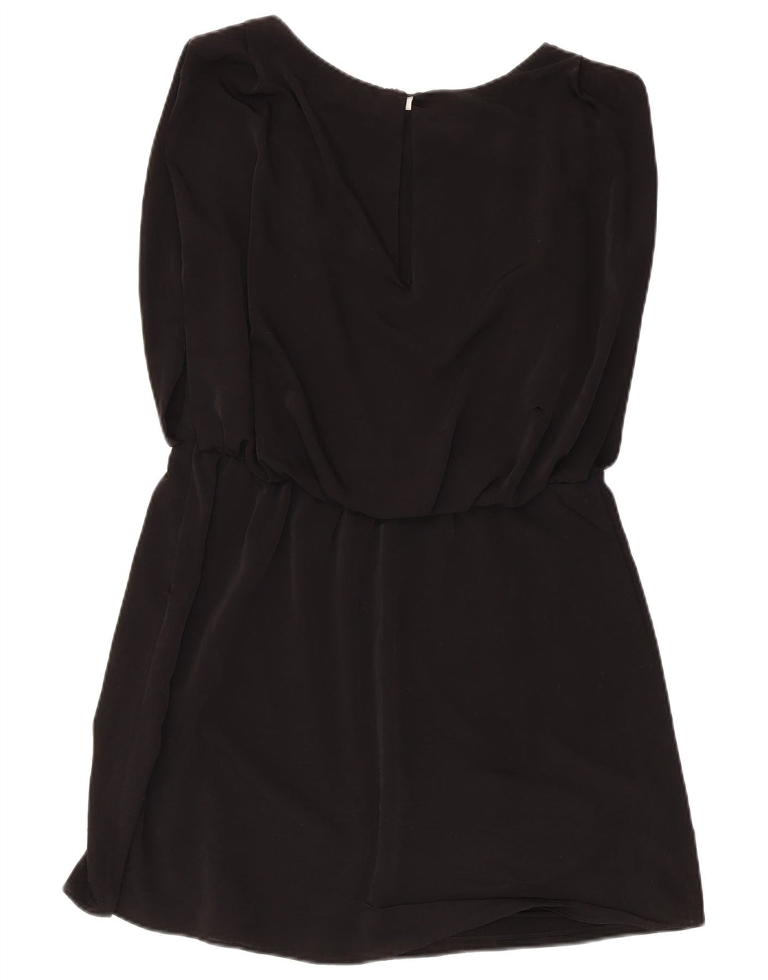 Zara Damen Ärmelloses A-Linien-Kleid UK 14 Medium Schwarz