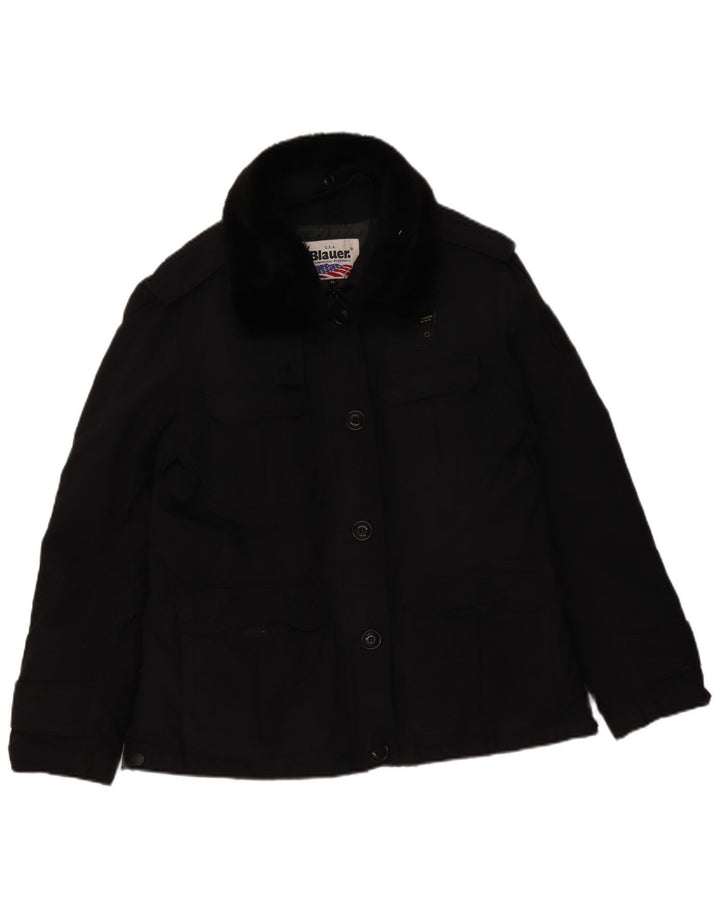 Blauer Damen Militärjacke UK 18 XL Schwarz