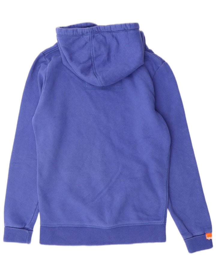 SUPERDRY Damen-Kapuzenpullover mit Grafik, UK 10, Größe S, Blau, Baumwolle