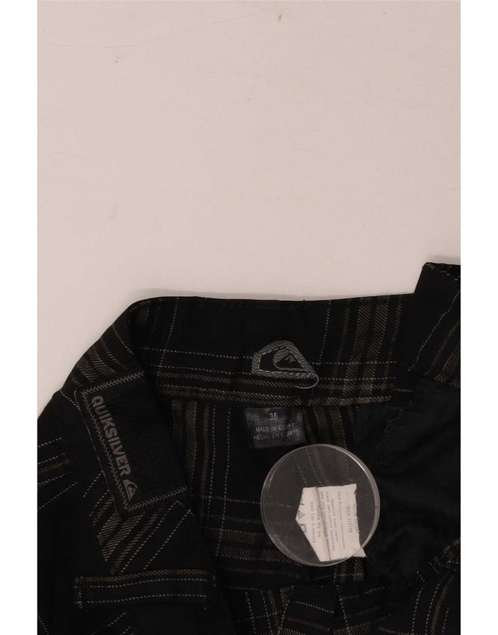 Quiksilver Herren-Chinoshorts W36, großes grau kariertes Polyester