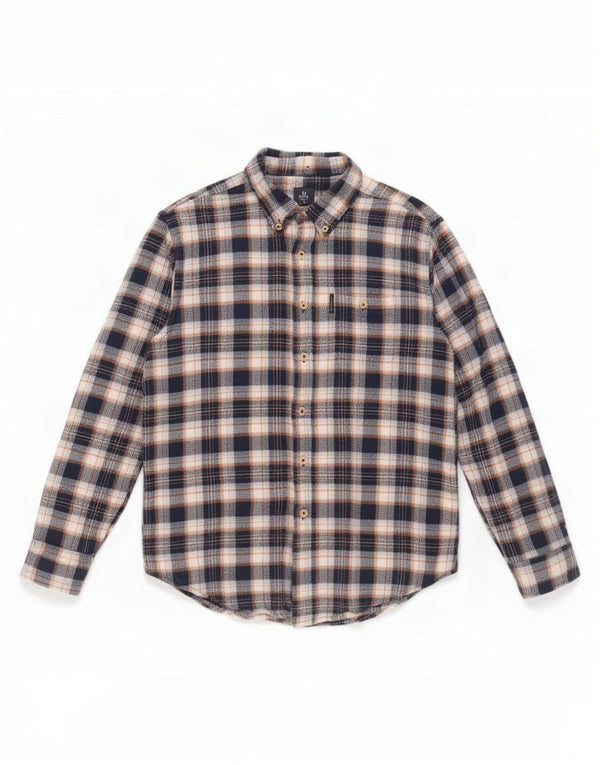 Ben Sherman Herren-Flanellhemd, groß, blau kariert