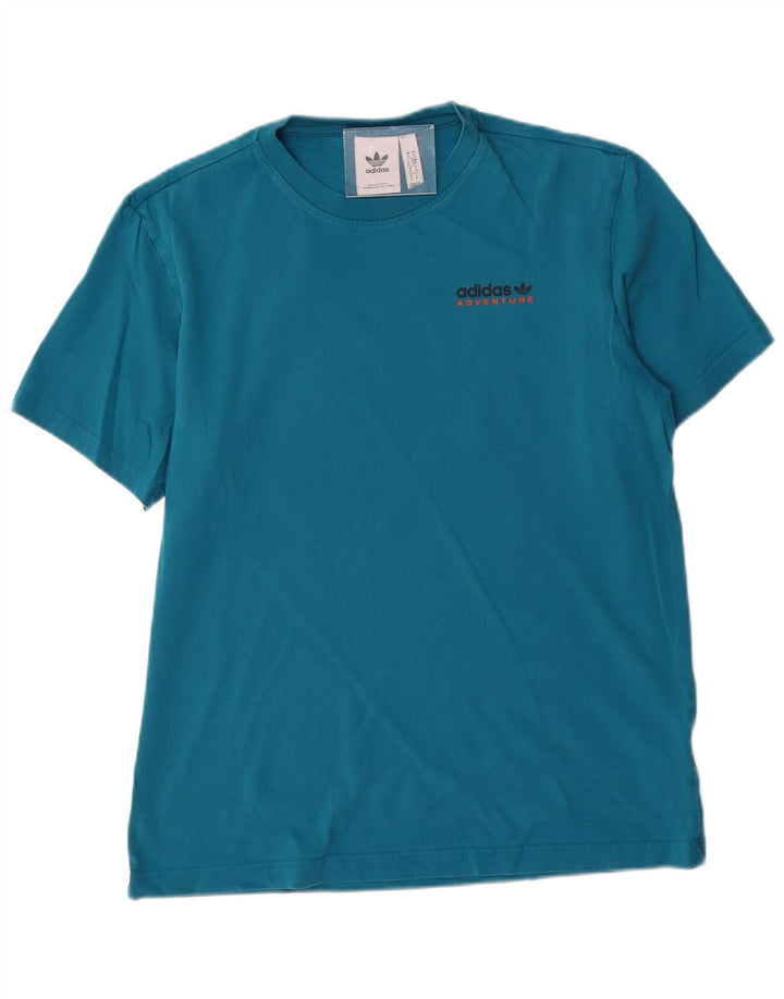 ADIDAS Herren Grafik T-Shirt Top Small Blau Baumwolle
