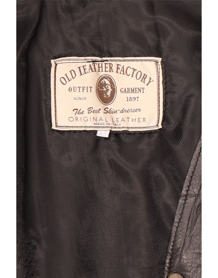 Vintage Herren Lederweste Großes schwarzes Leder