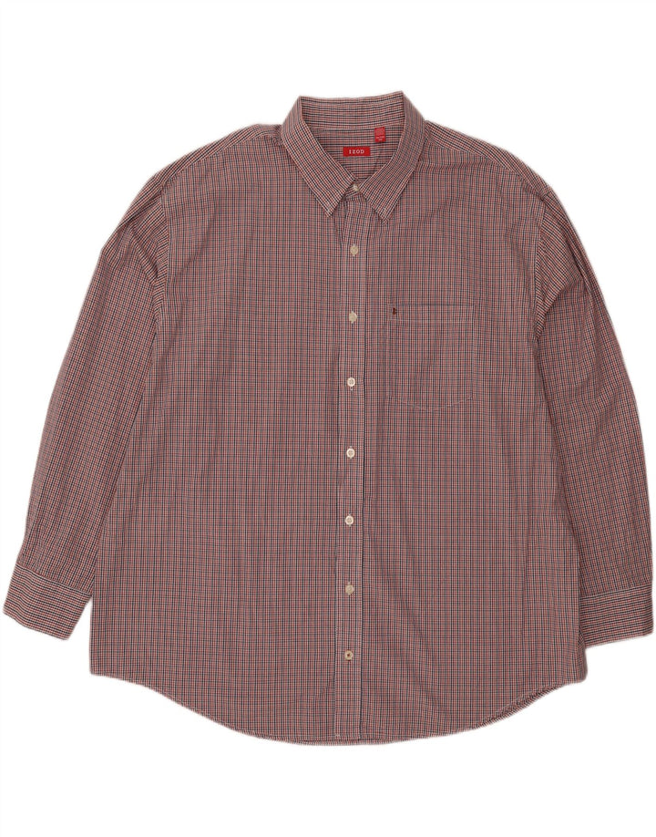 IZOD Mens Shirt 3XL Red Check Cotton Vintage Izod and Second-Hand Izod from Messina Hembry 
