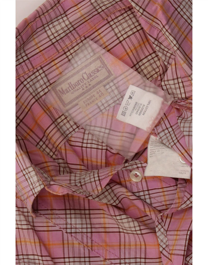 Marlboro Classics Damenhemd EU 40 mittelrosa karierte Baumwolle