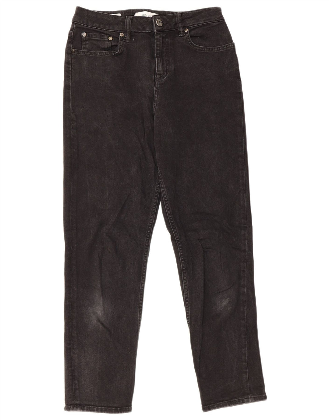 Reiss Damen Slim Jeans W27 L26 Schwarze Baumwolle