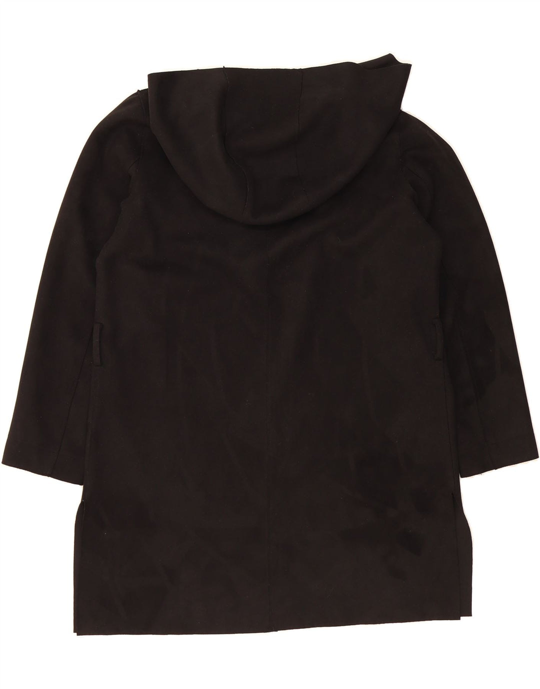 ZARA Womens Hooded Overcoat UK 10 Small Black Polyester Vintage Zara and Second-Hand Zara from Messina Hembry 