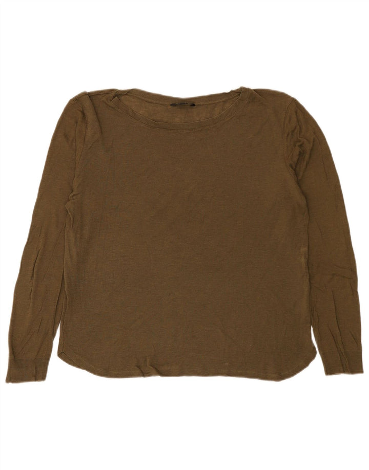 Massimo Dutti Damen Top Langarm UK 16 Large Khaki