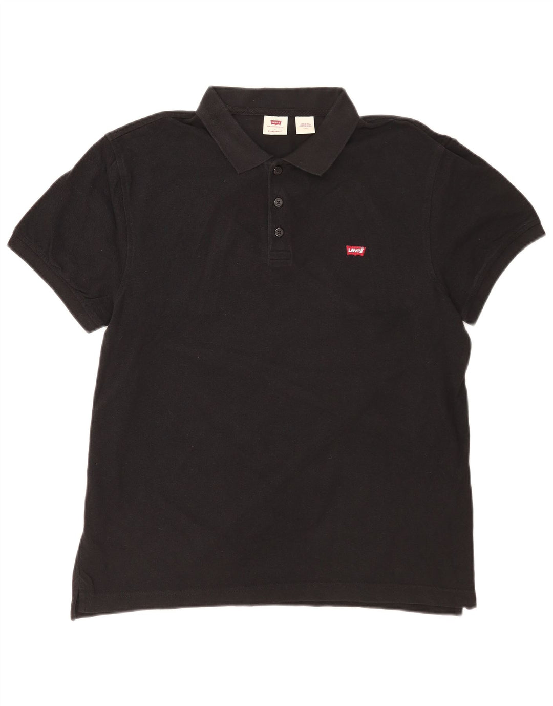 Levi's Herren-Poloshirt in Standard-Passform, groß, aus schwarzer Baumwolle