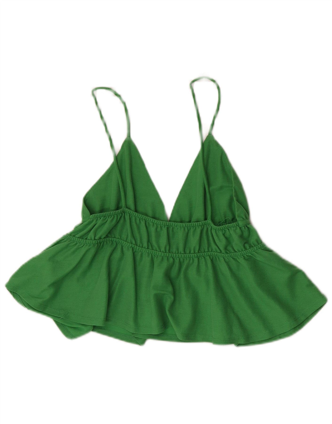 Zara Damen Crop Cami Top UK 8 Small Grüne Viskose