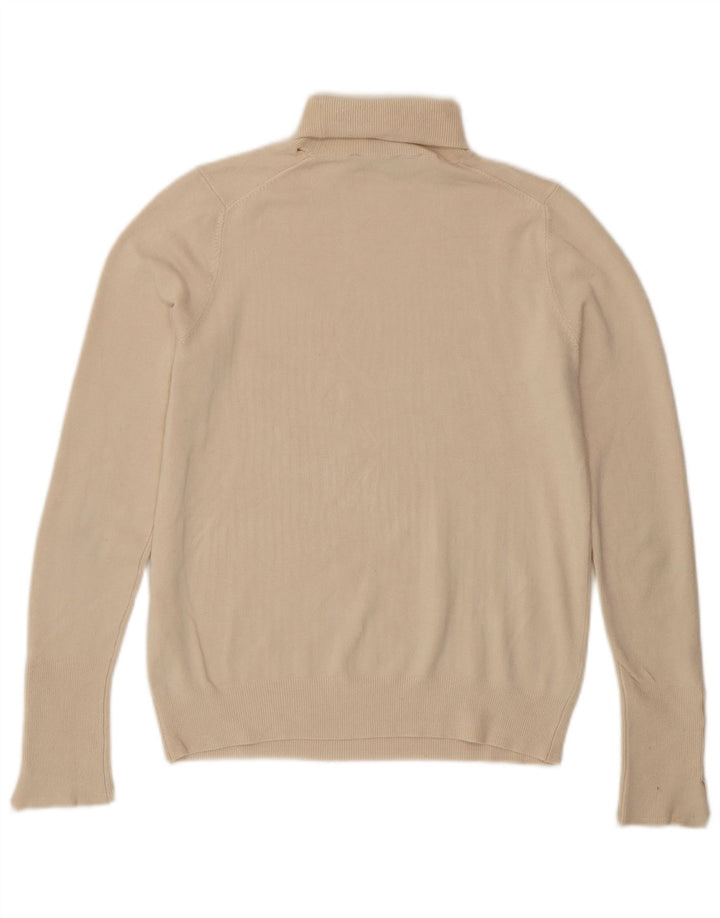 Zara Damen-Pullover mit Rollkragen, Gr. 12, mittlere, cremefarbene Viskose