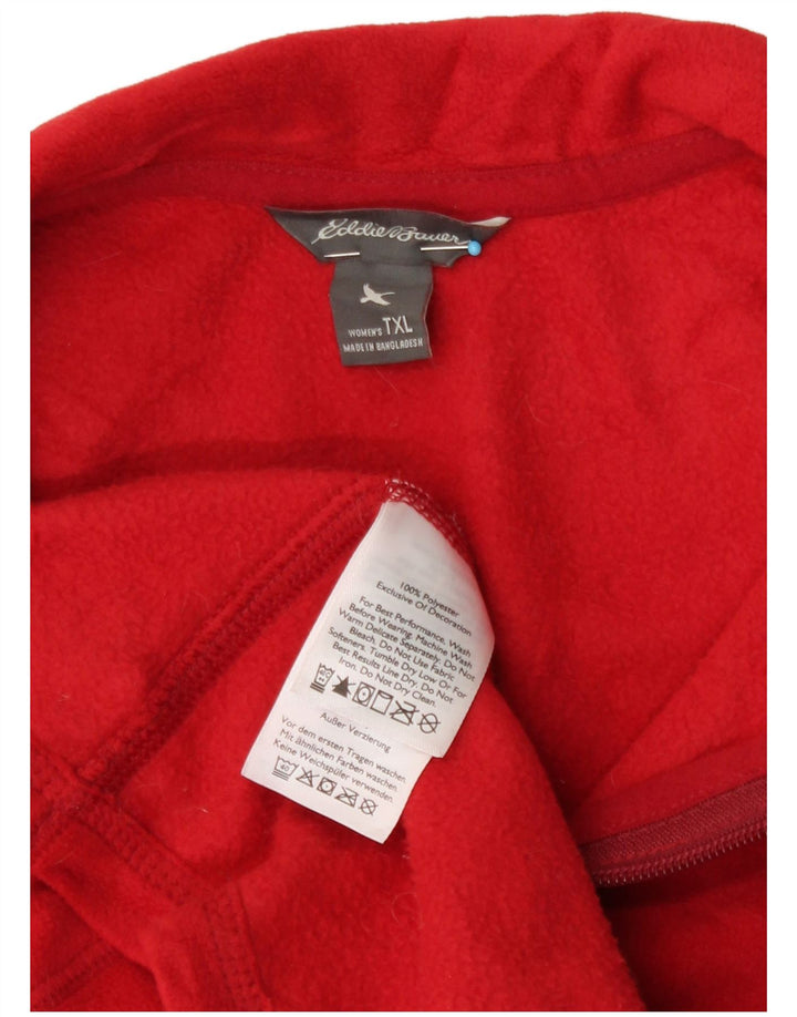 Eddie Bauer Womens Tall Fleecejacke UK 18 XL Rot Polyester