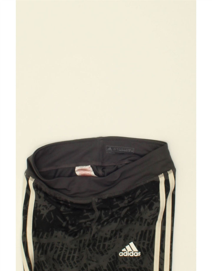 ADIDAS Girls Climalite Abstract Pattern Leggings 9-10 Years Grey Polyester | Vintage Adidas | Thrift | Second-Hand Adidas | Used Clothing | Messina Hembry 