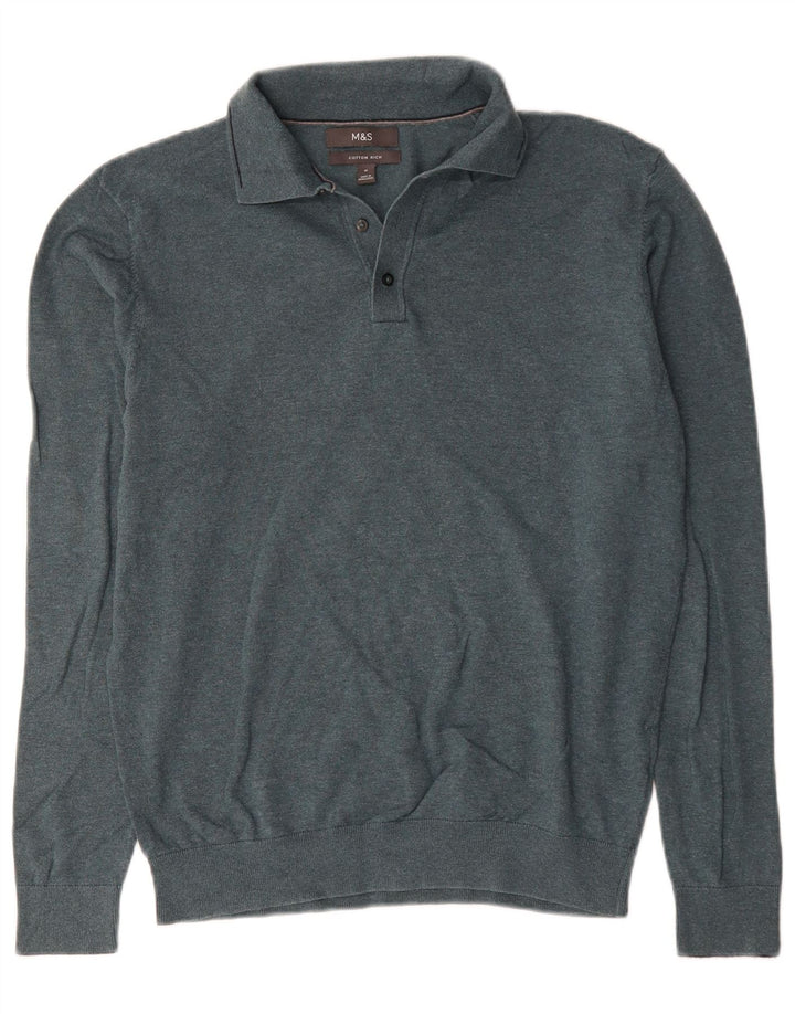 Marks & Spencer Herren Rollkragenpullover aus mittelgrüner Baumwolle