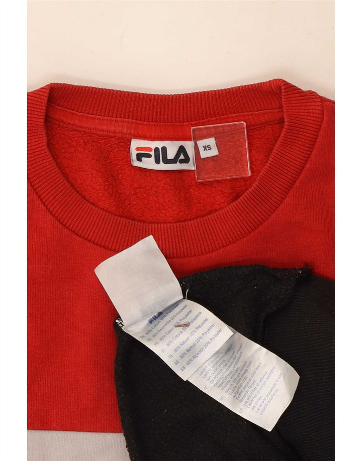 Fila Herren Grafik-Sweatshirt-Pullover XS Mehrfarbige Colourblock-Baumwolle