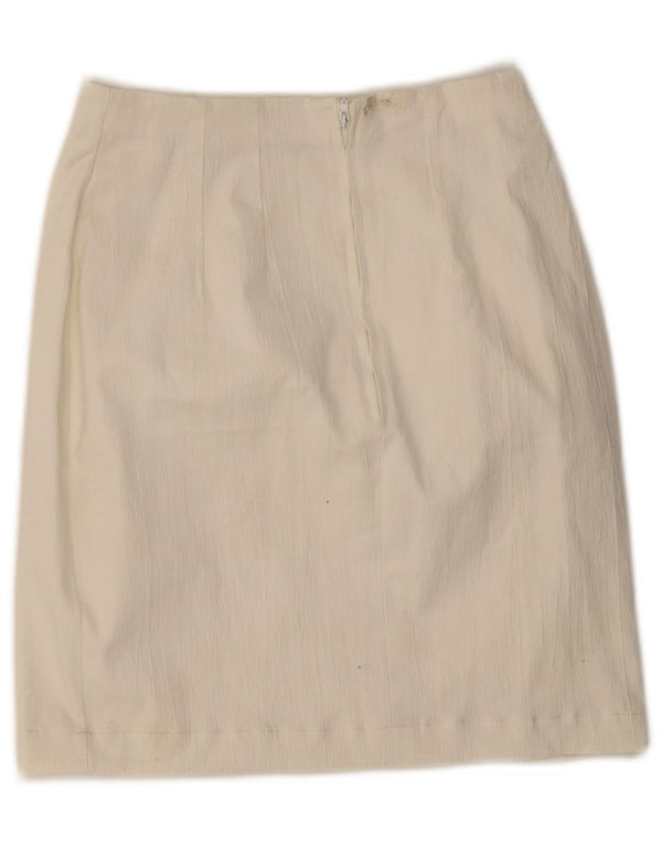 Marks & Spencer Damen Mini-Bleistiftrock UK 10 Small W25 Weiß Polyester