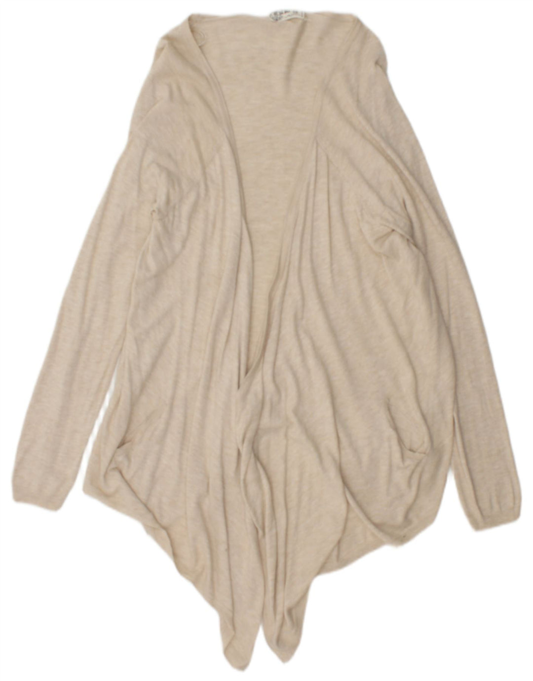 Fat Face Damen Longline Open Cardigan Pullover UK 14 Mittelbeige meliert