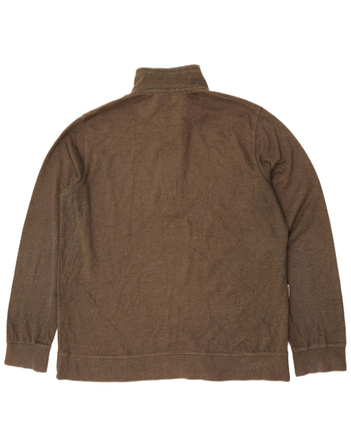 Mountain Warehouse Herren-Sweatshirt mit Reißverschluss am Kragen, 2XL, Khaki, Baumwolle
