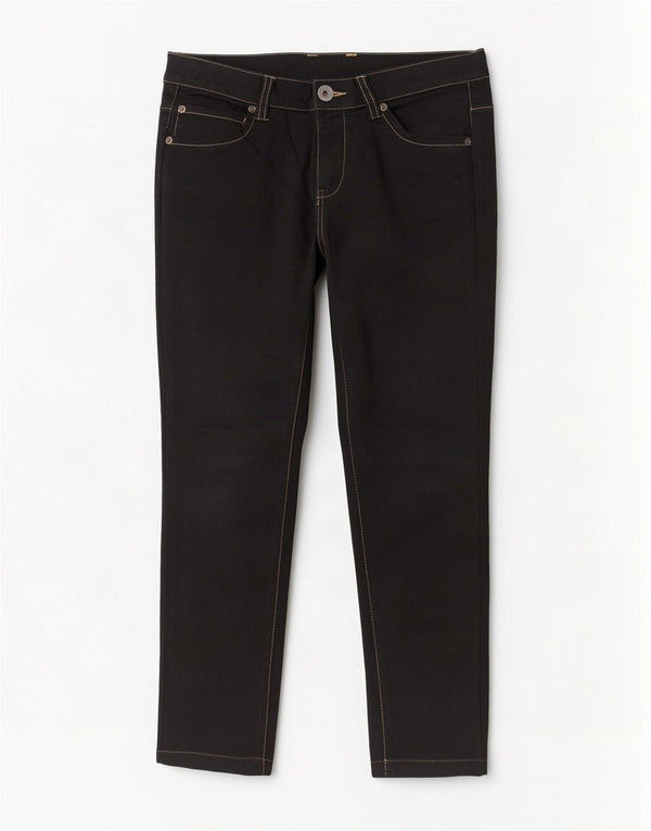 Benetton Damen Crop Slim Jeans IT 46 Large W34 L25 Schwarze Baumwolle