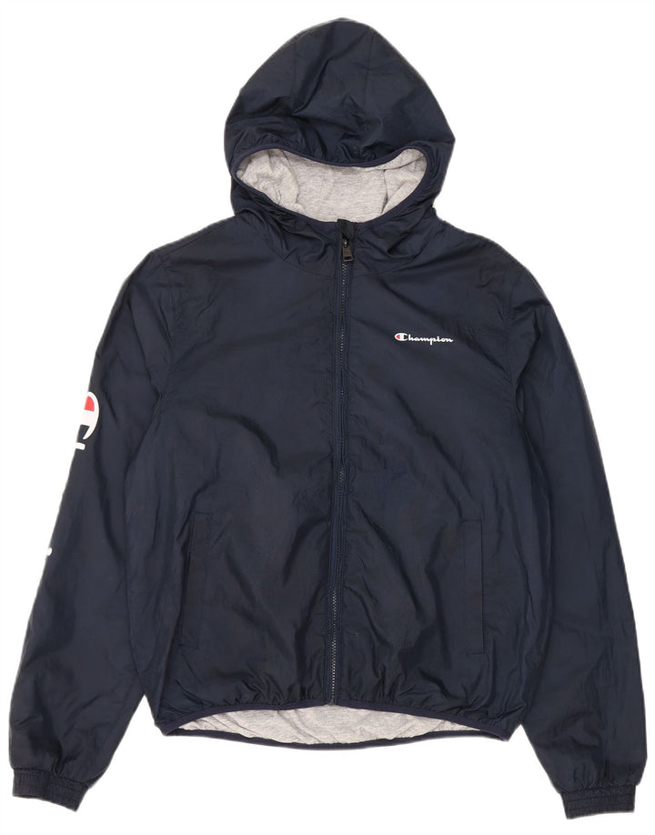 Champion Jungen-Regenjacke mit Kapuze, 15–16 Jahre, 2XL, Marineblau, Polyester