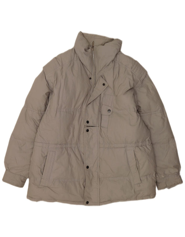 Vintage Herren Wattierte Jacke UK 44 2XL Graue Baumwolle