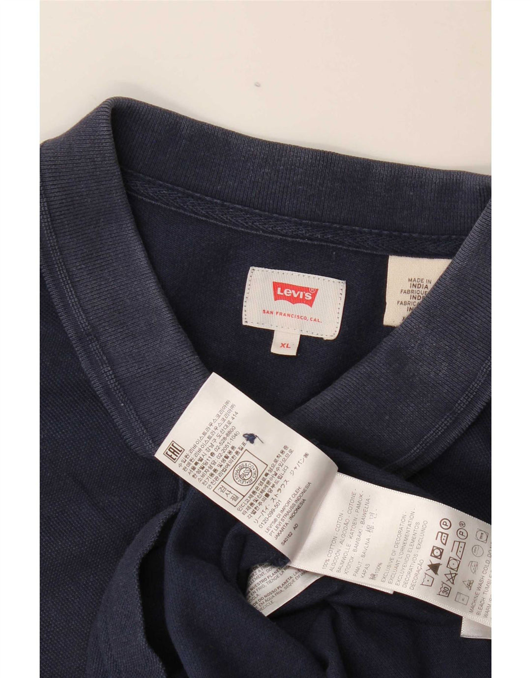 Levi's Herren-Poloshirt XL aus marineblauer Baumwolle
