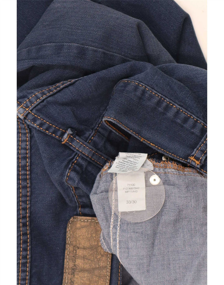 Calvin Klein Herren Bootcut Jeans W33 L30 Marineblau Baumwolle
