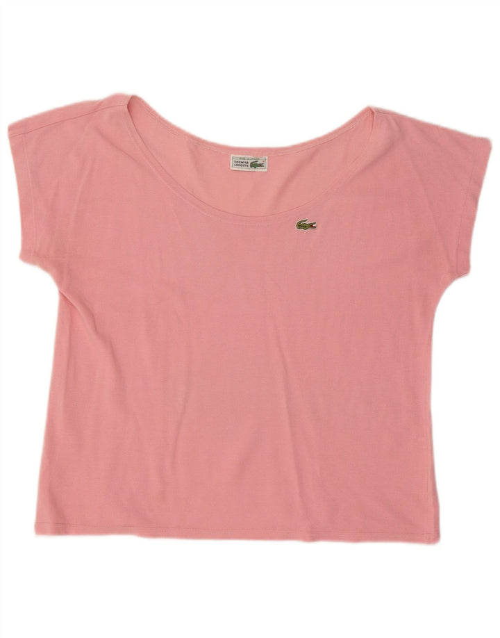 LACOSTE Damen Crop T-Shirt Top UK 16 Large Pink