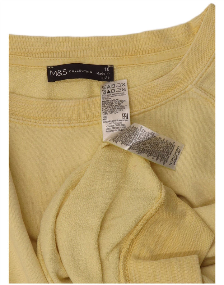 Marks & Spencer Damen-Sweatshirt in Übergröße, Größe UK 18, XL, gelbe Baumwolle
