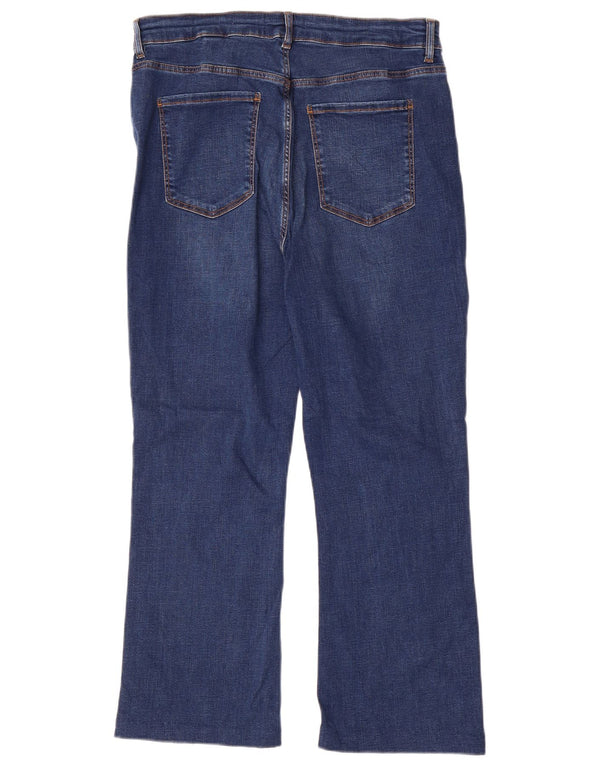 Marks & Spencer Damen Crop Slim Flared Jeans UK 16 Large W32 L25 Blau