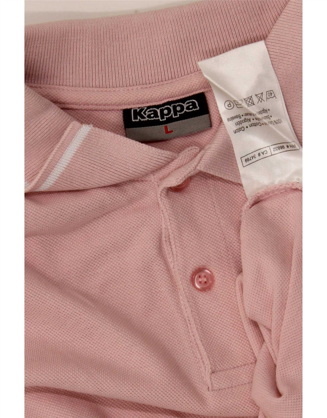 Kappa Herren-Poloshirt, groß, rosa Baumwolle