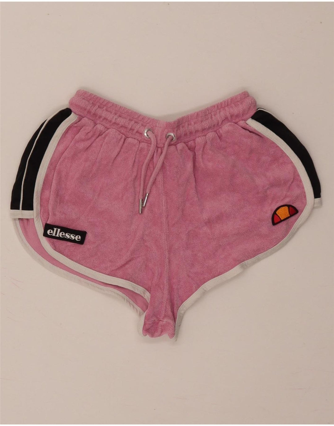 Ellesse Damen Sportshorts UK 8 Small Pink Colourblock Baumwolle