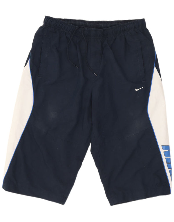 Nike Herren-Sportshorts mit Grafik, groß, Marineblau, Farbblock-Polyester, Sport