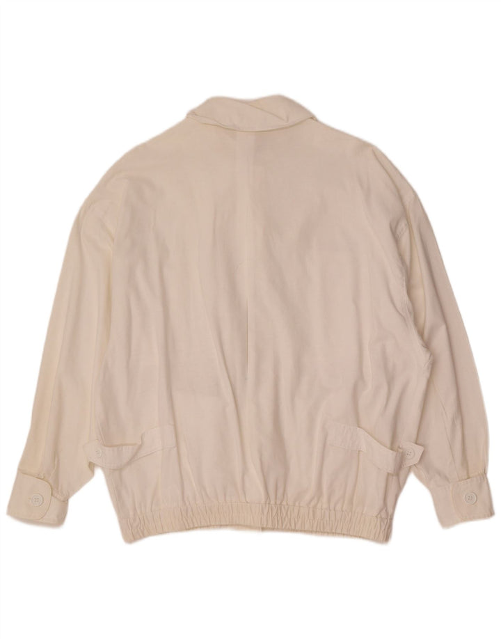 Vintage Damen Bomber Militärjacke EU 40 Mittelweiß