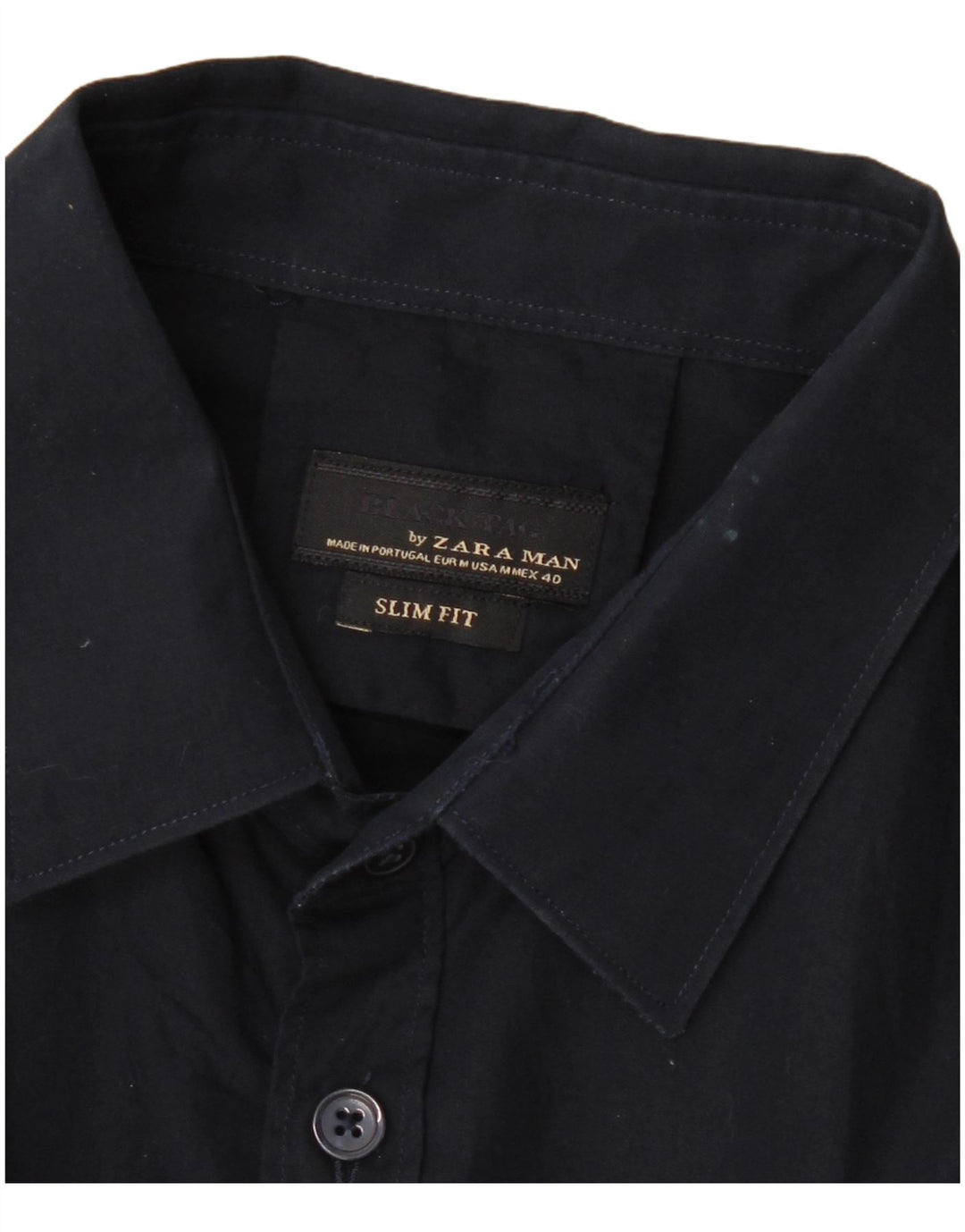 ZARA Slim-Fit-Hemd für Herren, Mittelblau, Farbblock