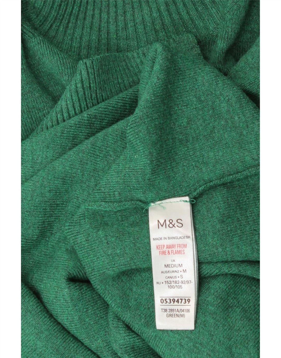 Marks & Spencer Damen-Pullover mit Rollkragen, Gr. 14, Mittelgrün