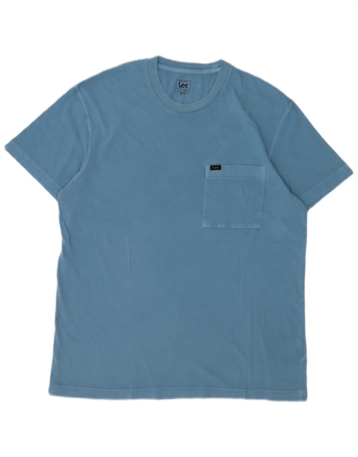 Lee Herren-T-Shirt mit entspannter Passform, groß, aus blauer Baumwolle